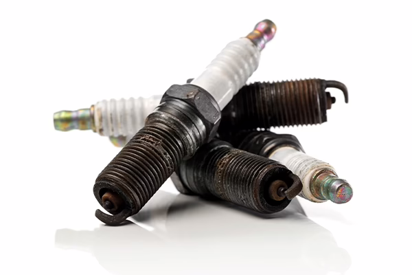 spark plugs on a white background

